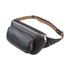 Waist bag, 2 parts on a zipper, adjustable belt, gray color
