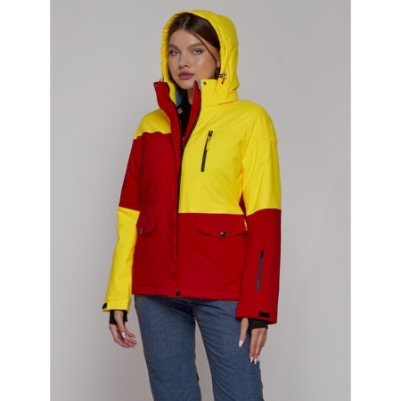 Ski jacket female winter, size 48, yellow color