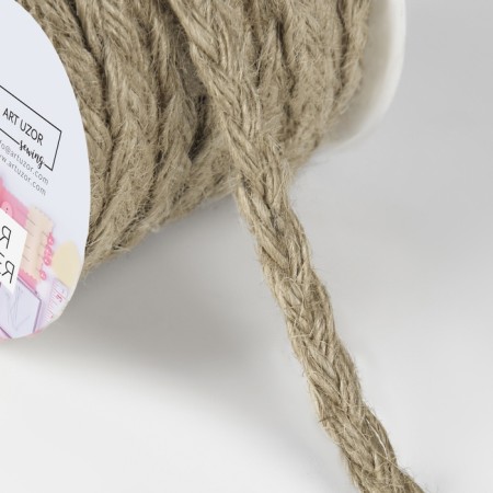 Weekes decorative canvas "Kosichka", 6 mm, 9 ± 0.5 m, beige color-1