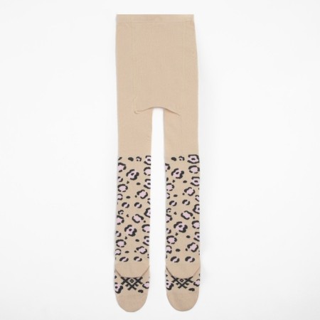 Pantyhose children's kaftan "leopard" 116-122 cm, beige-2