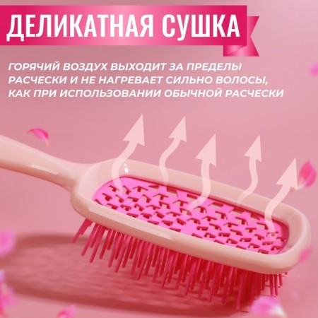 The comb massage, wide, ventilated, 8.5 × 20.5 cm, PVC box, pink/peach color-1