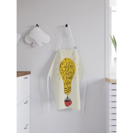 Apron kitchen with a photocrint "Coffee is always a good idea", adjustable, size OS-1