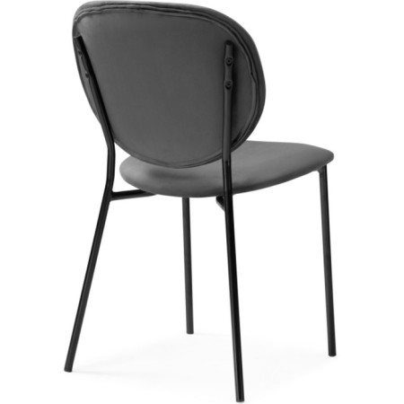 Stool on a metal frame Saranda metal/velor, black/gray 45x60x81 cm-3