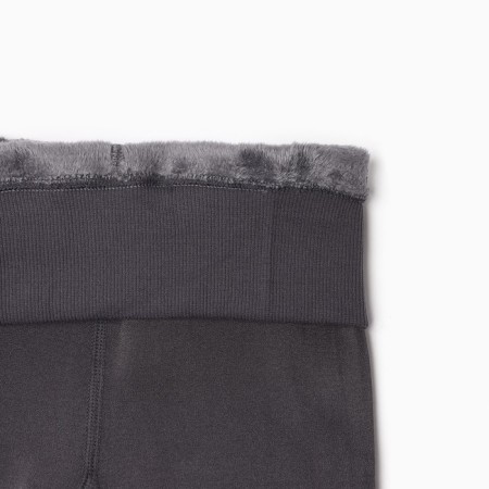 Microfiber leggings with fleece inside 600 den, gray color, size 1-3-3