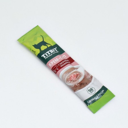 Titbit cream-cream for cats with pieces of veal, 10 g-2
