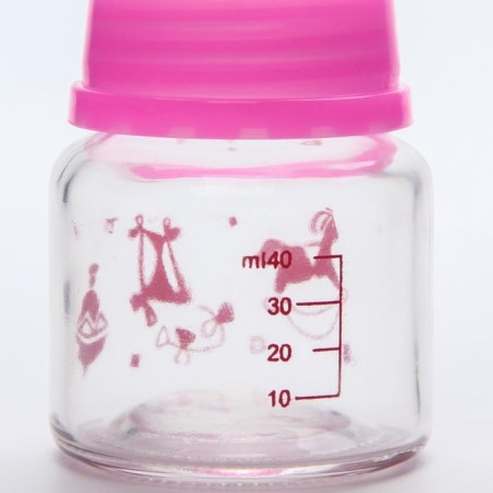 A bottle for feeding, classic throat, 40 ml., 0 months, glass, color mix-8