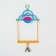 Bird swings with a rattle and bell, 10.7 x 21.7 cm, mix of flowers