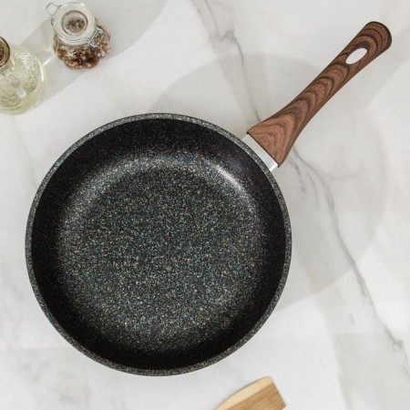 Pan Kukmara Granit Ultra Blue, D = 26 cm, plastic handle, glass cover, anti -stick coating-1