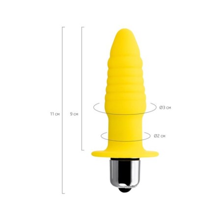 Lancy anal vibration tribe, 7 vibration modes, silicone, yellow color, 11 cm-6