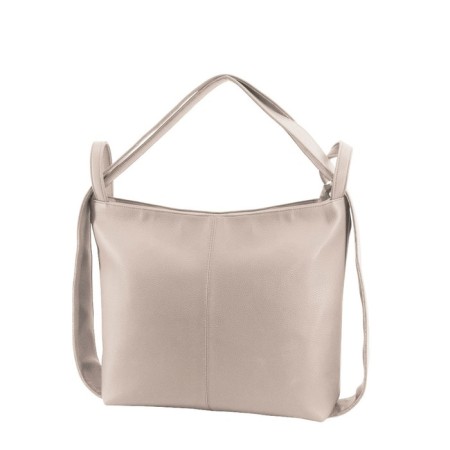 Bag-rugboat female, genuine leather, beige, 40x5x30 cm