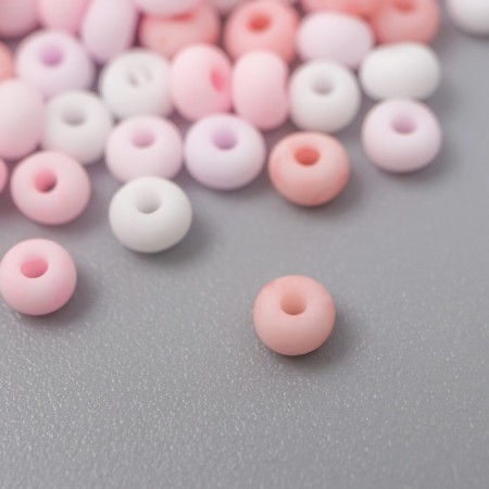 Glass 8/0 "Marshmallow. Matte. Melange. Pink marshmallow" 10 g-1