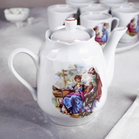 Tea set "Madonna", 8 objects: kettle 1.75 l, dish d = 30 cm, 6 mugs 400 ml-5