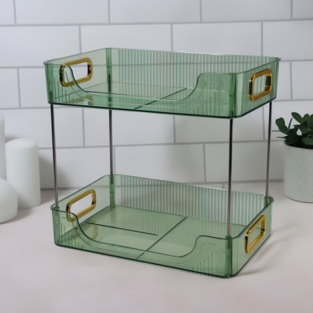 Organizer 2-level 31*20*29cm green/gold to/corner nakl QF-1