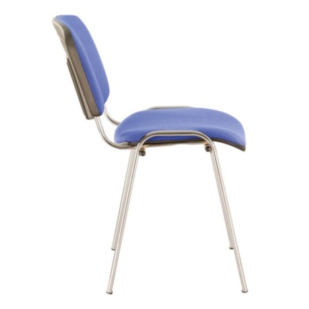 Stool for staff and visitors to Brabix ISO CF-001, chrome frame, blue fabric with black-2
