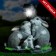 New Year's lantern "Hares at the lantern" 23x28cm