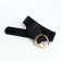 Women's belt, width 8 cm, black color