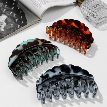 Hair crab "Leopard print" wave, 10 cm, mix-1