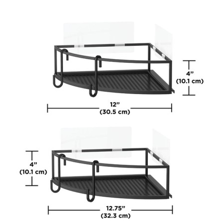 A set of corner shelves for the bathroom Umbra Cubiko, 2 pcs, black color-7