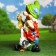 Garden figure "Dwarf with a duck" 18x24x49cm