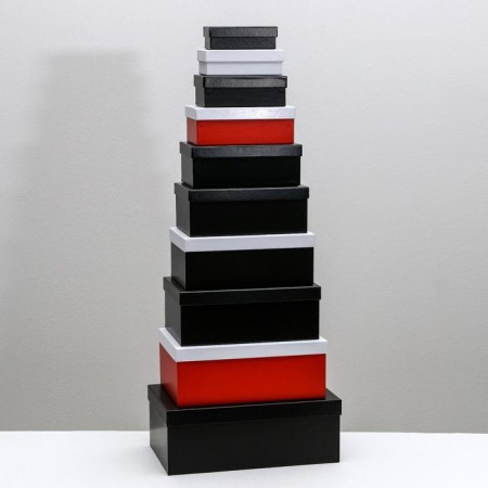 A set of boxes 10 in 1, gift packaging, “with de Rae”, 12 x 7 x 4 - 32.5 x 20 x 12.5 cm-4