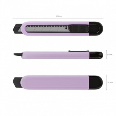 Chancellery knife 18mm, Erichkrause "Butterfly Pastel Bloom", with automatic fixation of the blade, mix-2