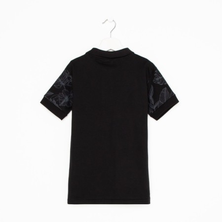 Polo T -shirt for a boy, black color/print mix, height 122 cm-2