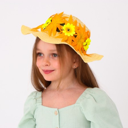 Carnival hat "Autumn bouquet", yellow, p. 52–54 cm-3