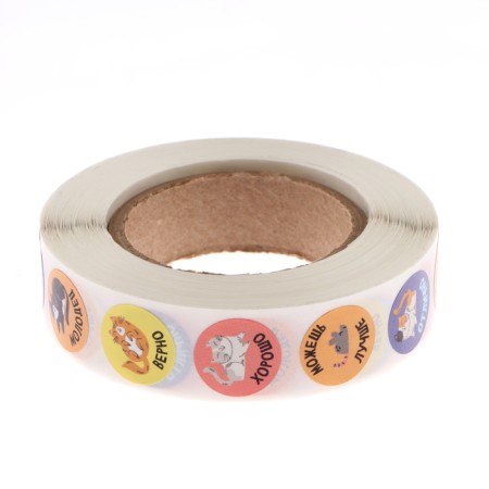 Stickers in the roll "kittens" diameter 1.5 cm, 1000 pcs.-1