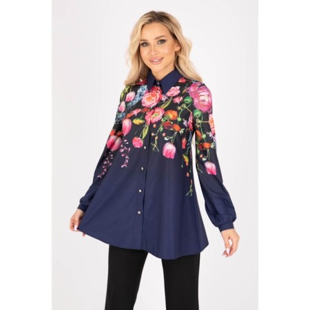 Female blouse, size 46, blue color-5