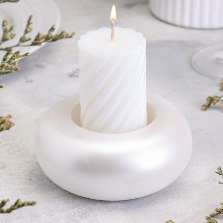 Complete "Complete" from gypsum small, 9x2.5cm, white parlamutore