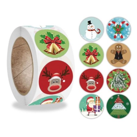 Stick Paper "soon New Year" d = 2.5 cm 500 pcs in a roll 3x6.5x6.5 cm
