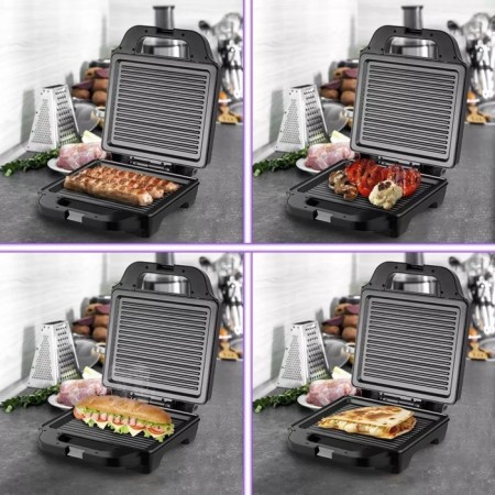 KitFort CT-3663, 1400 W sandwich, anti-stick coating, black-1