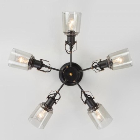 Astor chandelier, 5x60W E27, bronze color, black-2