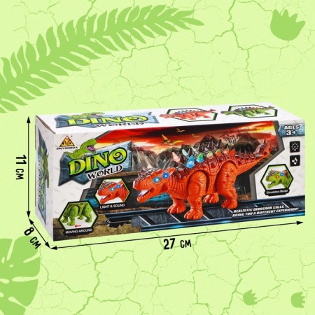 Dinosaur "Ankylosaur" works on batteries, light and sound effects, green color-4