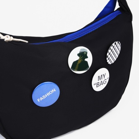 Youth bag with zipper, black color-4