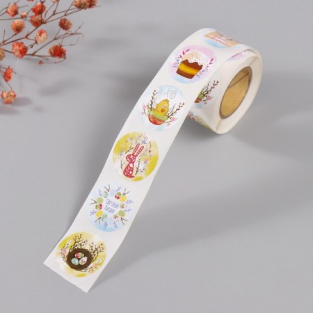 Stick Paper "Easter" d = 2.5 cm 252 pcs in roll-1
