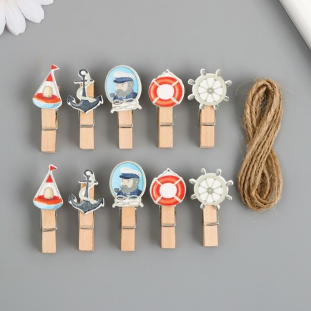 Decor for creativity Tree "Process. Captain of the ship" set of 10 pcs 4x1.8x1.2 cm