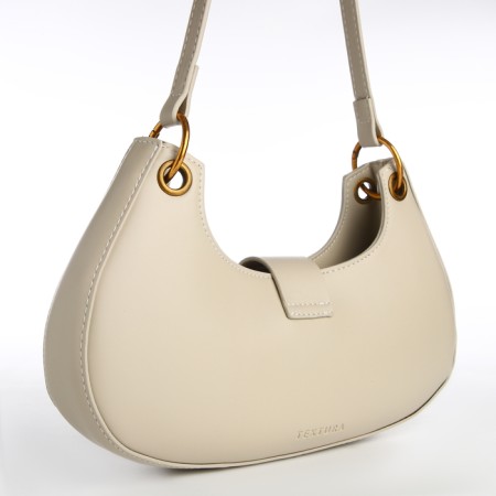 Bag Women's Baget on the zipper Textura, average size, dairy color-3