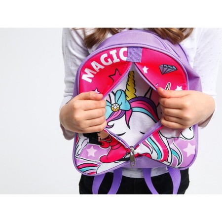 Baby backpack, at lightning, 23 cm x 10 cm x 27 cm "Magic", Minnie and unicorn-10