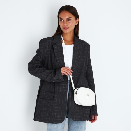 Bag Cross-Bodi with a zipper, white color-6