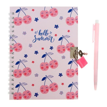 Notebook with a pen and a lock A5, a gift box, 45 sheets, in a ruler, on a crest, mix-2