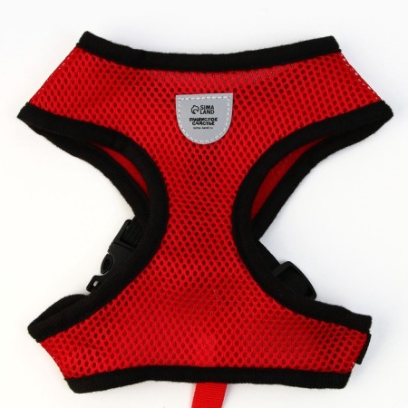 Drinking harness with a leash and reflective patch, L, Osh 35, OG 38-50, Red-3