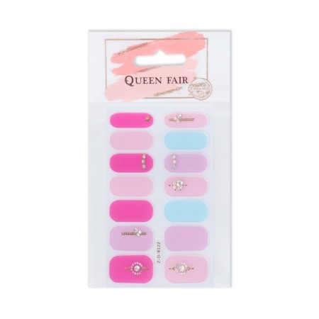Flood stripes for manicure, 14 pcs, pink/lilac/blue color-4