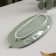 Ceramic serving dish "leaf", 25.5 × 9.5 × 2.5 cm, green color