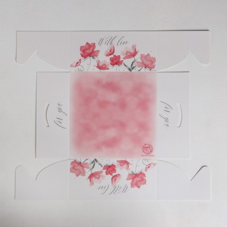 Capcake box, confectionery packaging, 4 cells “For You With Love”, 16 x 16 x 7.5 cm-3