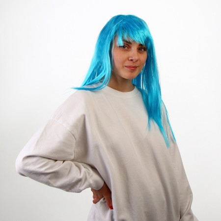 Carnival wig "shine", blue color-1