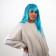 Carnival wig "shine", blue color