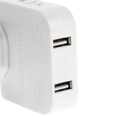 The tee is flat, rotary, 2 outlets, 10a, 2 USB, without salary, white-4