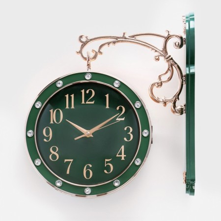 Watching double-sided watches, on suspension, smooth move, 36 x 32 cm, D-25 cm, dial 19 cm
