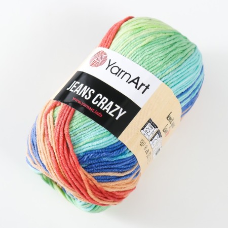 Yarn "Jeans Crazy" 55% cotton, 45% acrylic 160m/50g (8209 Blue-Salace)-1